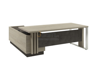 Кабинет руководителя Стол руководителя с опорной тумбой и металлической опорой и блоком розеток правый Z-420