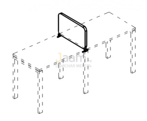 Мебель для персонала Экран настольный промежуточный тканевый с мягким наполнителем с кронштейнами Б 873 Г