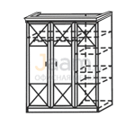 Мебель для гостиниц Офисный шкаф трехдверный для одежды и белья ГР 130 ОАН
