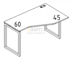 Мебель для персонала Стол эргономичный правый "Техно" на металлокаркасе QUATTRO Б4 056 БП