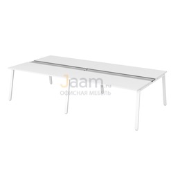 Мебель для персонала Рабочая станция на металлокаркасе с щетками ПК-ТНП-СР320Х160Н4/МКА/БЭ/КК