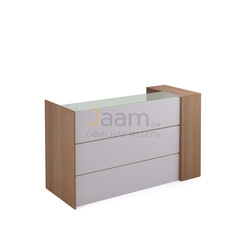 Стойка ресепшн Стойка регистрационная со стеклом и шкафом для документов лев. PZ/R201/2