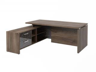 Стол руководителя с опорной тумбой Festus FI-119L.GG 1800x1900x750