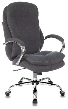 Кресло руководителя T-9950SL Fabric серый Alfa 44 крестов. металл хром