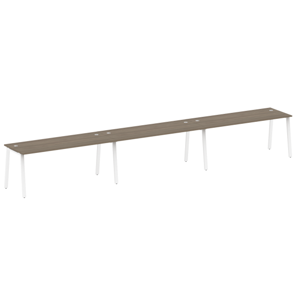 Рабочая станция на 3 рабочих места на А-образном м/к Metal System Style БА.СМ-3.5 5400x720x750 (Вяз/Белый металл)