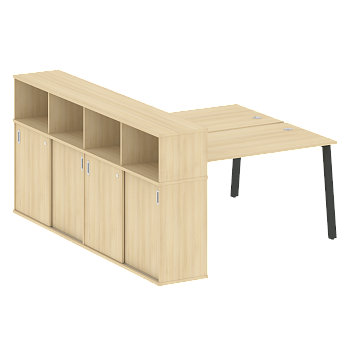 Рабочая станция с шкафом-купе на А-образном м/к Metal System Style БА.РС-СШК-4.3 Т 1810x2332x1098