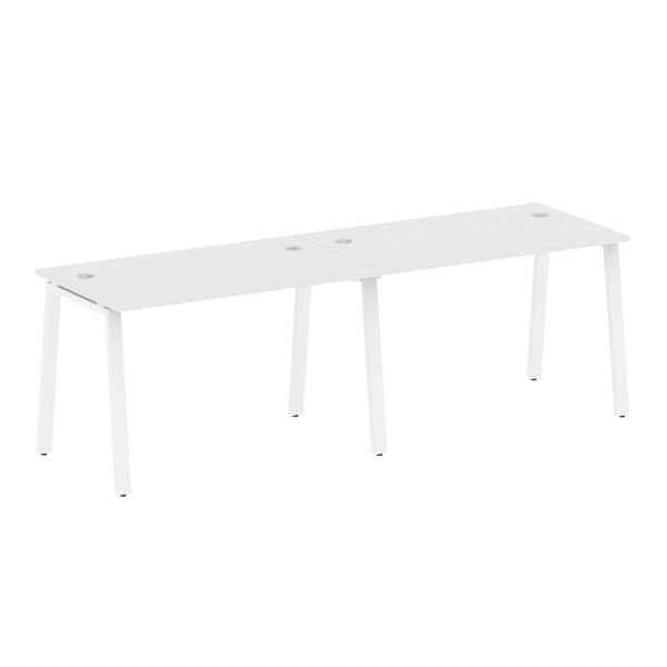 Рабочая станция на 2 рабочих места на А-образном м/к Metal System Style БА.СМ-2.2 2400x720x750