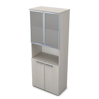 9Ш.005.20 Шкаф высокий со стеклом и нишей (800x450x2045)