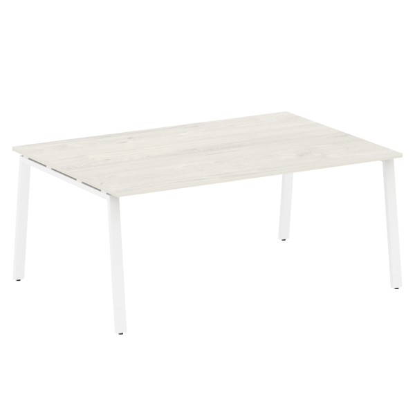 Стол для переговоров (1 столешница) на А-образном м/к Metal System Style БА.ПРГ-1.5 1800x1235x750 (Дуб наварра/Белый металл)