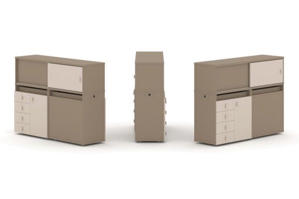 Тумба двойная + низкая надставка ES.NB.2N-17 (1500х410х1135)