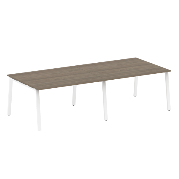 Стол для переговоров (2 столешницы) на А-образном м/к Metal System Style БА.ПРГ-2.3 2800x1235x750 (Вяз/Белый металл)