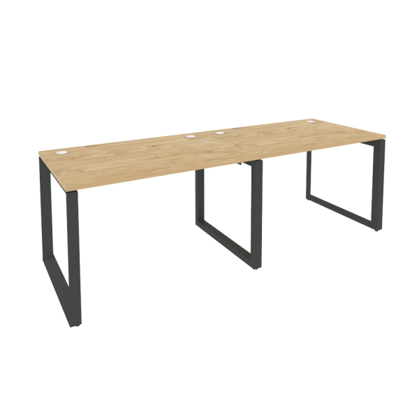 Рабочая станция на О-образном м/к Onix O.MO-RS-2.2.8 2360x800x750 (Тиквуд Светлый/Черный металл)
