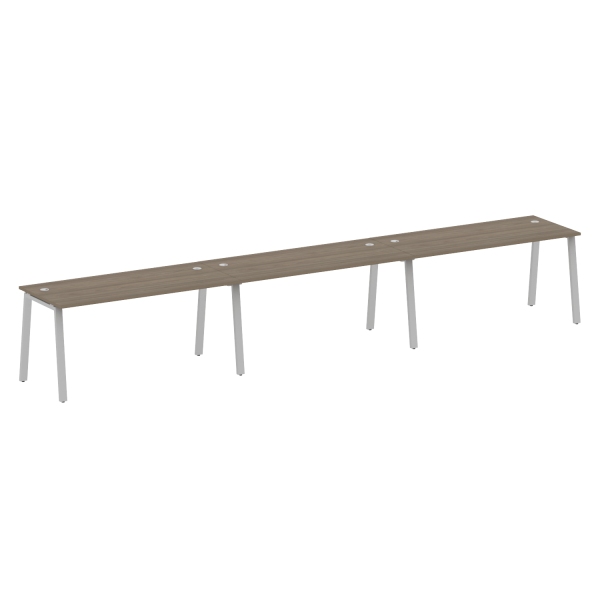 Рабочая станция на 3 рабочих места на А-образном м/к Metal System Style БА.СМ-3.4 4800x720x750 (Вяз/Серый металл)