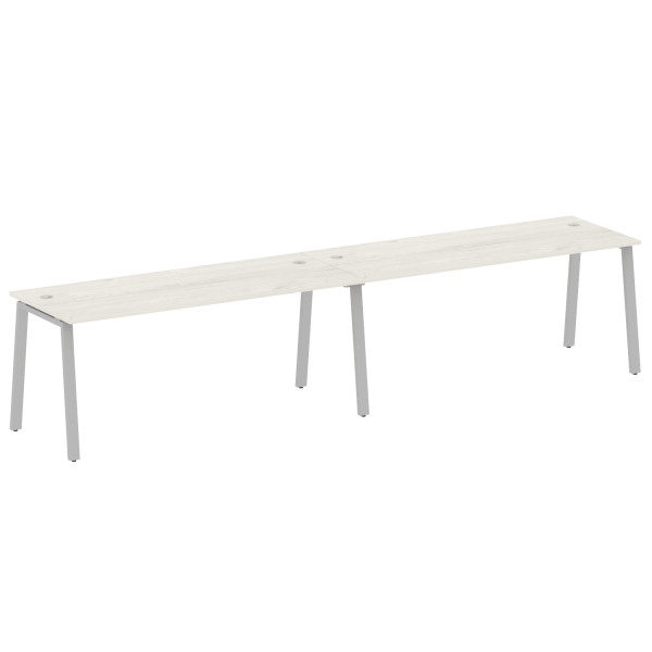 Рабочая станция на 2 рабочих места на А-образном м/к Metal System Style БА.СМ-2.5 3600x720x750 (Дуб наварра/Серый металл)