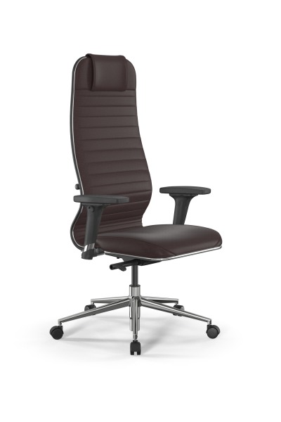 Кресло для руководителя Метта SynchroSit 10 B1-117D - Extra /Um02/Wm12/D02P(M23.B23.G18.W02) (Темно-коричневый)