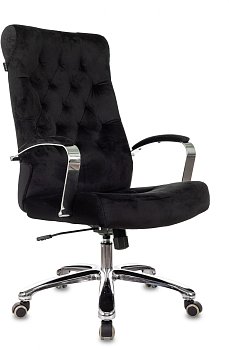 Кресло руководителя T-9928SL Fabric черный Italia Black крестов. металл хром