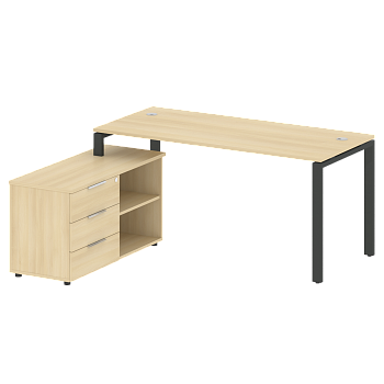 Рабочая станция с опорной тумбой левая Metal System Style БП.РС-СТС-2.4 Л 1700x1520x750