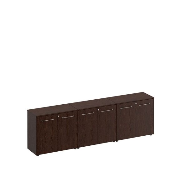 Шкаф комбинированный низкий (закрытый + закрытый + закрытый) Reventon МЕ 310 2740x460x810 (Венге темный)