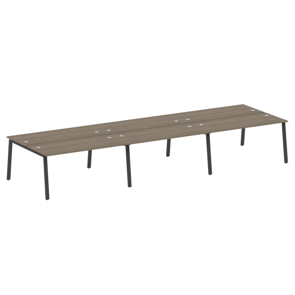 Рабочая станция на 6 рабочих места на А-образном м/к Metal System Style БА.СМ-6.4 4800x1475x750 (Вяз/Антрацит металл)