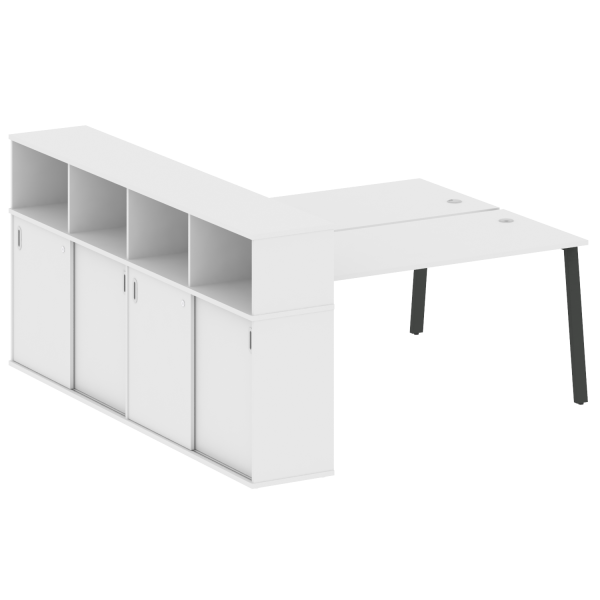 Рабочая станция с шкафом-купе на А-образном м/к Metal System Style БА.РС-СШК-4.4 Т 2010x2332x1098