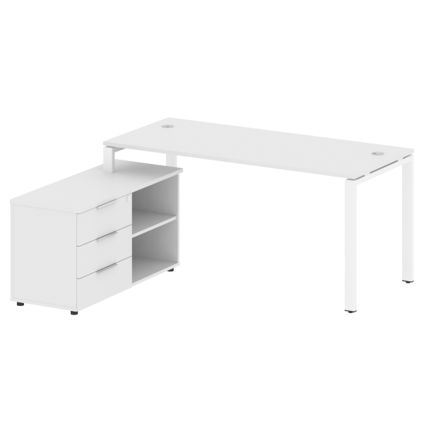 Рабочая станция с опорной тумбой левая Metal System Style БП.РС-СТС-2.4 Л 1700x1520x750