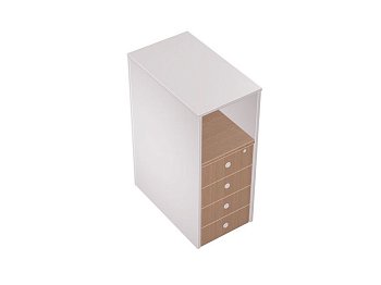 Тумба ресепшн 4-ящичная с нишей и замком промежуточная PROFIQUADRO КВ 0730 482x806x1164